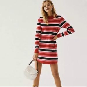 Free People Striped Mini Sweater Dress